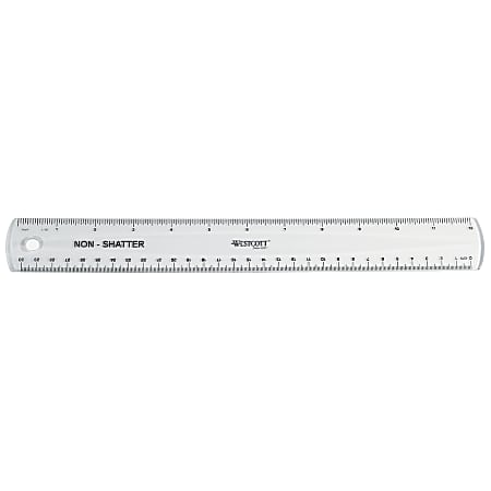 Westcott Metric Transparent Ruler 1 in. x 12 in.