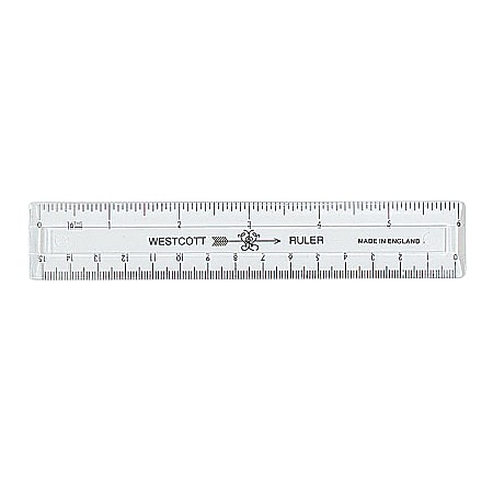 Acme Durable Plastic 6 Clear Ruler - Office Depot