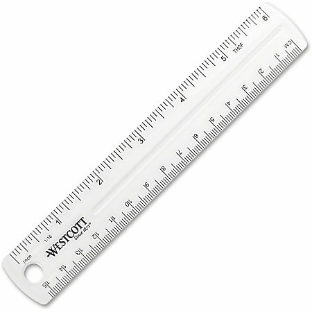 Acme Durable Plastic 6 Clear Ruler - Office Depot