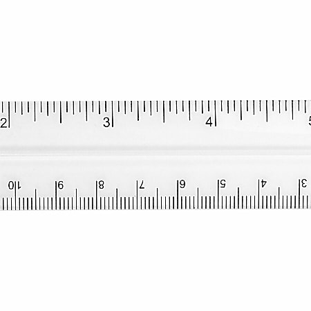 Transparent Shatter-Resistant Plastic Ruler, Standard/metric, 6 Long, Clear