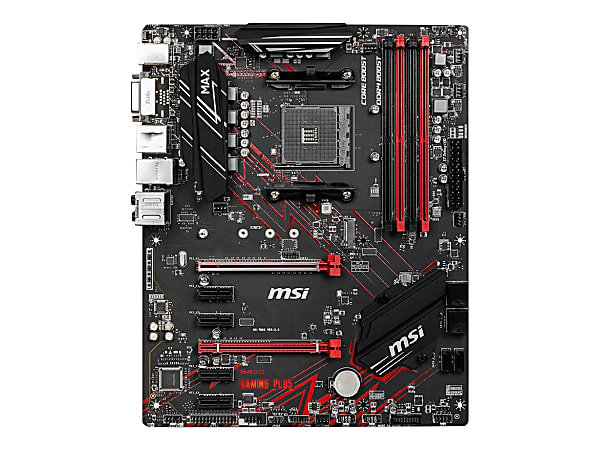 MSI B450 GAMING PLUS MAX Desktop Motherboard AMD B450 Chipset Socket AM4 ATX 64 GB DDR4 SDRAM Maximum RAM DIMM UDIMM 4 x Memory Slots