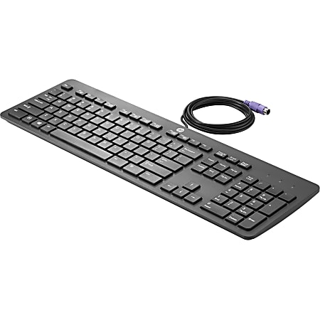 HP PS/2 Slim Business Keyboard - Cable Connectivity - PS/2 Interface - Computer - Membrane Keyswitch