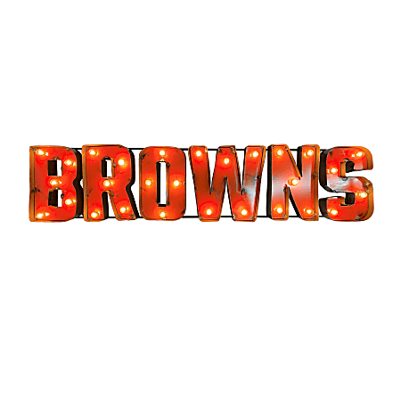 Imperial NFL Lighted Metal Sign, 9" x 41-1/2", 90% Recycled, Cleveland Browns