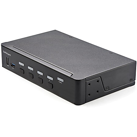 StarTech.com 4 Port HDMI KVM Switch 4K 60Hz UHD HDR, HDMI 2.0 Single Monitor, 2 Port USB 3.0 Hub, 4x USB HID, Audio, Hotkey Switching, TAA