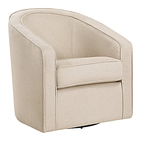 Office Star Danica Fabric Swivel Accent Chair, 31-1/4”H x 29-3/4”W x 31-1/4”D, Tan Zig-Zag