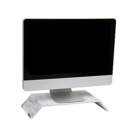 Mind Reader Monitor Stand, Resin, 3"H x 18-1/4"W x 9"D, White