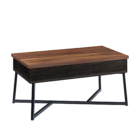 Sauder® Canton Lane Lift-Top Coffee Table With Multipurpose Workspace, 16-1/2"H x 35"W x 19"D, Brew Oak/Black