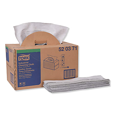 Tork Industrial 1-Ply Cleaning Cloths, 14" x 16-15/16", Gray, Pack Of 280 Cloths
