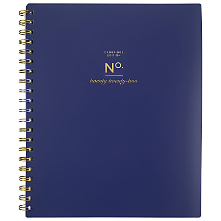 Cambridge® WorkStyle Weekly/Monthly Planner, 8-1/2" x 11", Navy, January To December 2022, 1575N-905