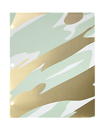 Divoga® Gold Struck 2-Pocket Folder, 8 1/2" x 11", Mint And Gold Design