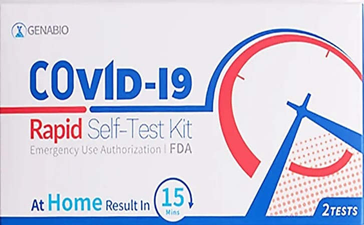 Genabio COVID-19 At Home Antigen Rapid Tests, Case Of 102 Kits