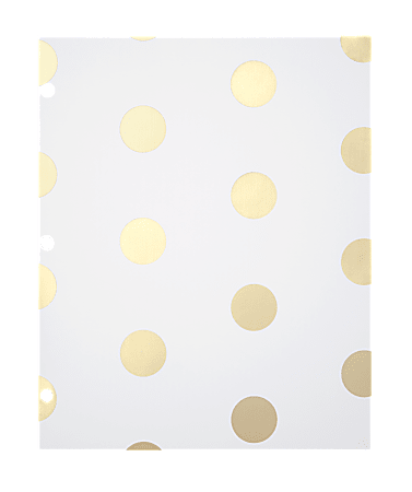 Divoga® Gold Struck 2-Pocket Folder, 8 1/2" x 11", Gold Dot Design