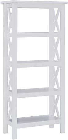 Linon Home Decor Products Dallin 4-Shelf Bookcase, 55"H, White