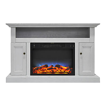 Cambridge® Sorrento Electric Fireplace With Multicolor LED Insert And Entertainment Stand, 47"W, White