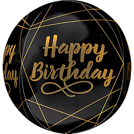 Amscan Birthday Foil Balloon, Circle, 16", Orbz Elegant Lines