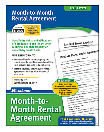 Adams® Month-to-Month Rental Agreement