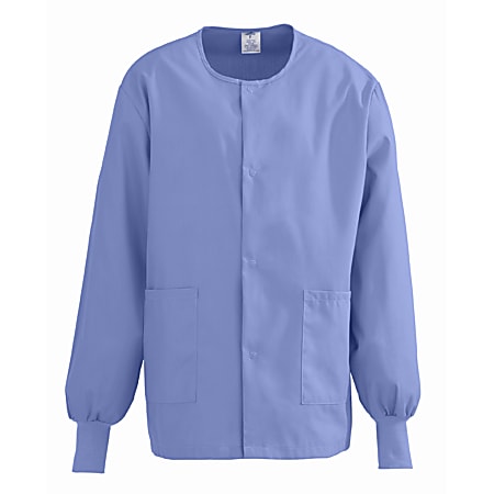 Medline ComfortEase™ Unisex Warm-Up Scrub Jacket, Small, Ceil Blue