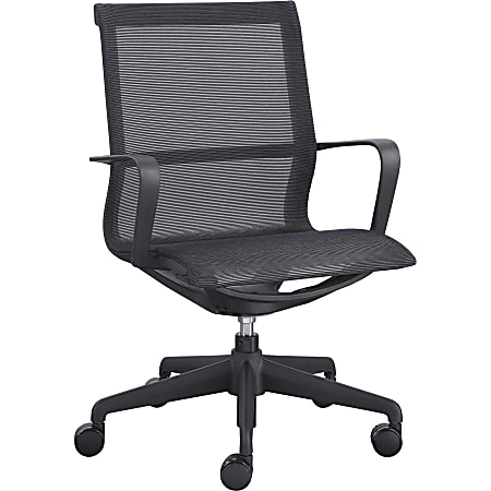 Lorell® Ergonomic Mesh Mid-Back Executive Chair, Black