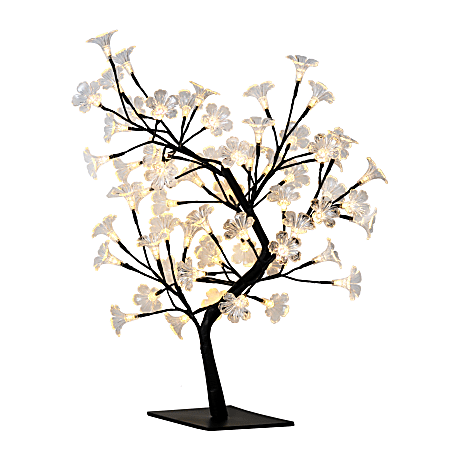 Simple Designs LED Cherry Blossom Decorative Lighted Tree with Black Base