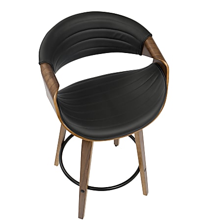 LumiSource Symphony Counter Stools WalnutBlack Set Of 2 Stools
