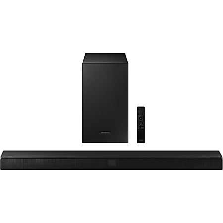 Samsung HW-T550 2.1 Bluetooth Speaker System - Black - Wall Mountable - Dolby 2ch, Surround Sound, DTS Virtual:X, DTS 2.0 Channel - USB - HDMI - 1 Pack