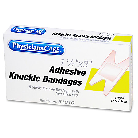 PhysiciansCare Fabric Knuckle Bandages Refill - 1.50" x 3" - 1/Each - White
