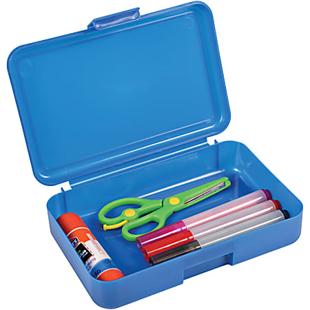 Deflecto Antimicrobial Pencil Box Blue - External Dimensions: 5.4 Deflecto Antimicrobial Pencil Box Blue - External Dimensions: 5.4