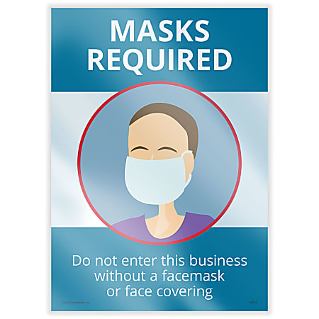 ComplyRight™ Mask Required Window Clings, English, 14" x 10"