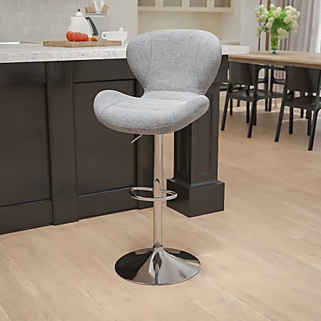 Flash Furniture Contemporary Adjustable Fabric Bar Stool, Gray