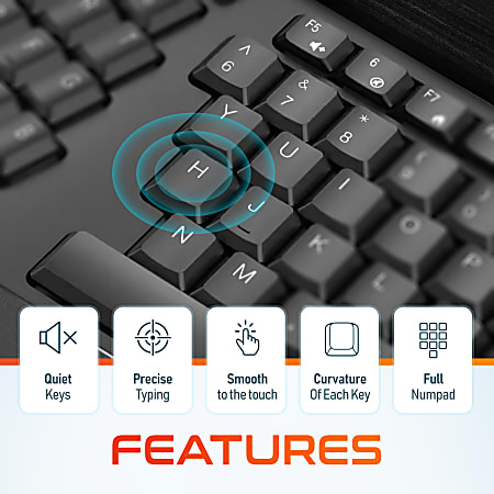 Delton KB200 S18 Ergonomic Wireless Battery Keyboard And Mouse Set ...