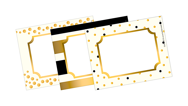 Barker Creek Self-Adhesive Name Badge Labels, 3 1/2” x 2 3/4”, Gold, Pack Of 45