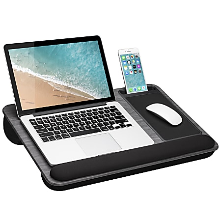 LapGear&reg; Home Office Pro Lap Desk, 21.1&rdquo; x 14&rdquo; x 2.6&rdquo;, Gray Woodgrain
