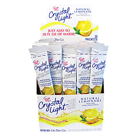 Crystal Light® On The Go Mix Sticks, Lemon, Box Of 30 Packets