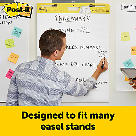 Post-it Super Sticky Wall Easel Pads, 20 x 23, White Paper, Pack Of 4  Pads