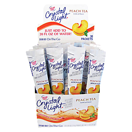 Crystal Light® On The Go Mix Sticks, Peach Tea, Box Of 30 Packets