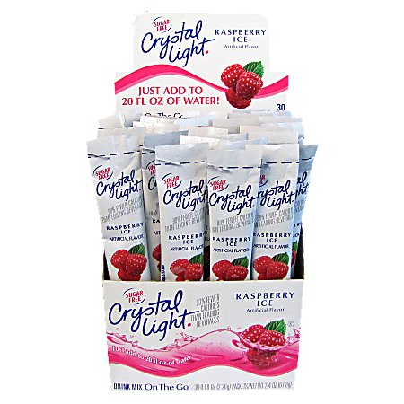 Crystal Light® On The Go Mix Sticks, Raspberry, Box Of 30 Packets