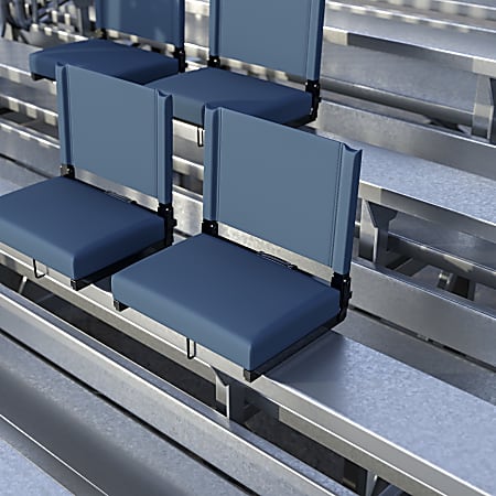 Flash Furniture Grandstand Comfort Seats, Navy Blue/Black, Set Of 2 Seats