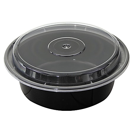 Pactiv VERSAtainer® Containers, 1 Qt, Black/Clear, Pack Of 150 Containers