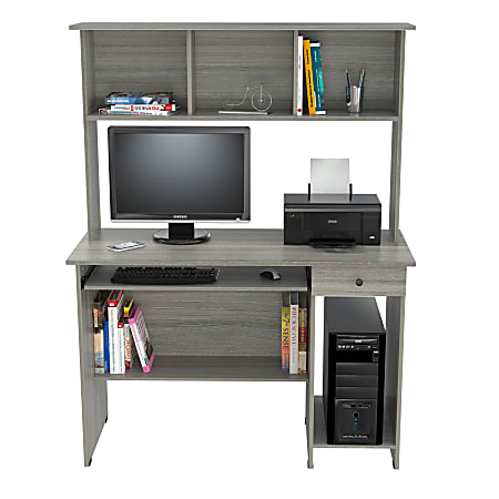 Inval computer desk shop with hutch