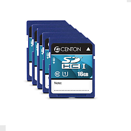 Centon Secure Digital™ Memory Cards, 16GB, Pack Of 5 Memory Cards, S1-SDHU1-16G-5-B