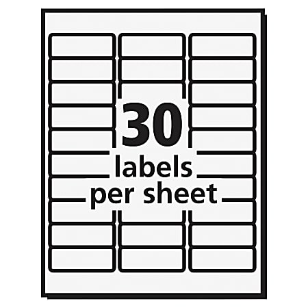Avery PRES a ply Labels With Permanent Adhesive 30600 Rectangle 1 x 2