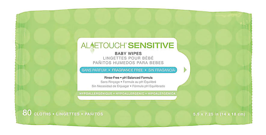 Aloetouch Sensitive Personal Cleansing Baby Wipes Unscented 5 12 x