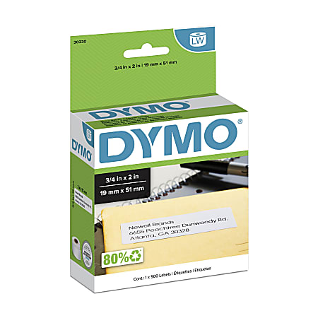 DYMO LabelWriter 30254 Clear Address Label Roll Of 130 Labels - Office Depot