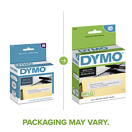 DYMO LabelWriter Multipurpose Labels 30336 1 x 2 18 White Box Of 500 -  Office Depot