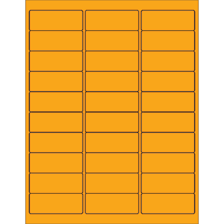 Tape Logic® Permanent Labels, LL173OR, Rectangle, 2 5/8" x 1", Fluorescent Orange, Case Of 3,000