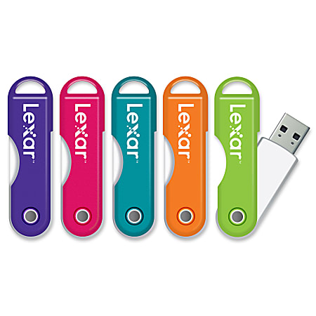 Lexar® JumpDrive® TwistTurn USB 2.0 Flash Drive, 8GB, Assorted Colors (No Color Choice)