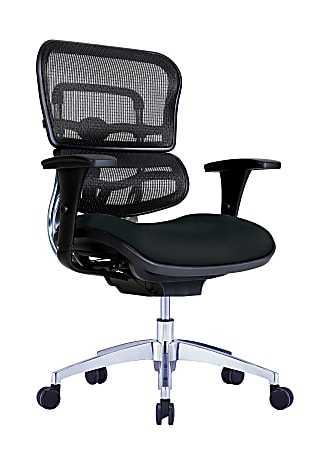 WorkPro® 12000 Series Ergonomic Mesh/Antimicrobial Vinyl Mid-Back Chair, Black