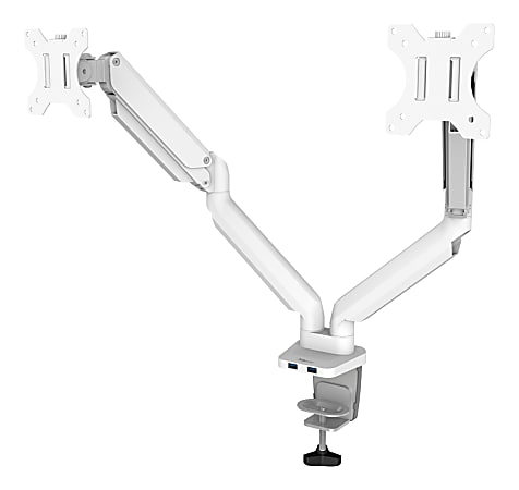 Fellowes® Platinum Series Dual Monitor Arms, Fully Adjustable, Each Arm Holds up to 40" monitor, White