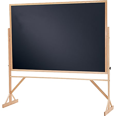 Reversible Chalkboard, 72 x 48, Black Surface, Oak Hardwood Frame Reversible Chalkboard, 72 x 48, Black Surface, Oak Hardwood Frame