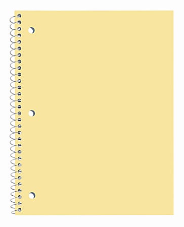 Just Basics® Poly Spiral Notebook, 8" x 10-1/2", 1 Subject, Wide Ruled, 70 Sheets, Light Yellow